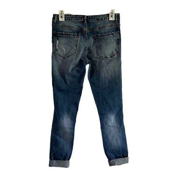 FOREVER 21 Women's Distressed Ripped Denim Jeans - Picture 3 of 7